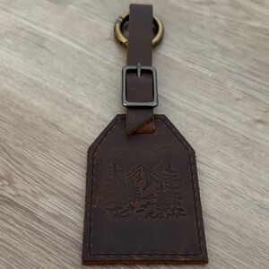 Portland Leather Brown Luggage Tag